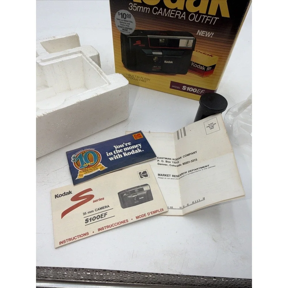Kodak S100 EF S Series 35MM Film Camera Point & Shoot Black Open BoxNo Film Read